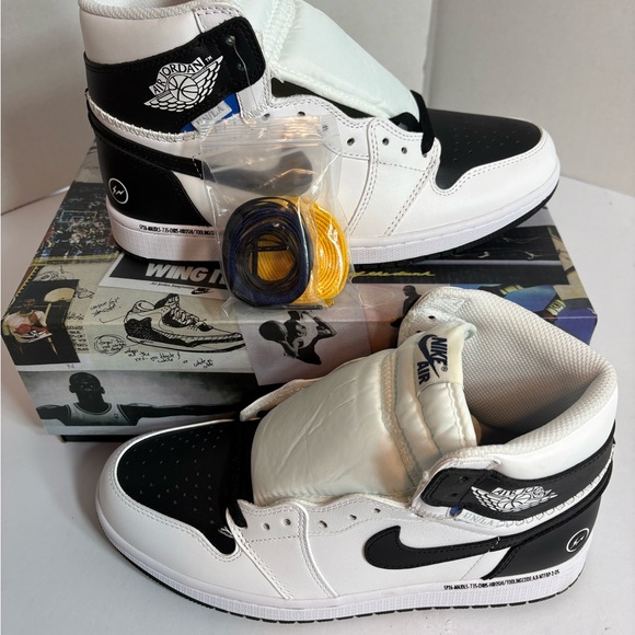 Air Jordan 1 High Union x Fragment Black White NEW Size 9.5 - Picture 3 of 10